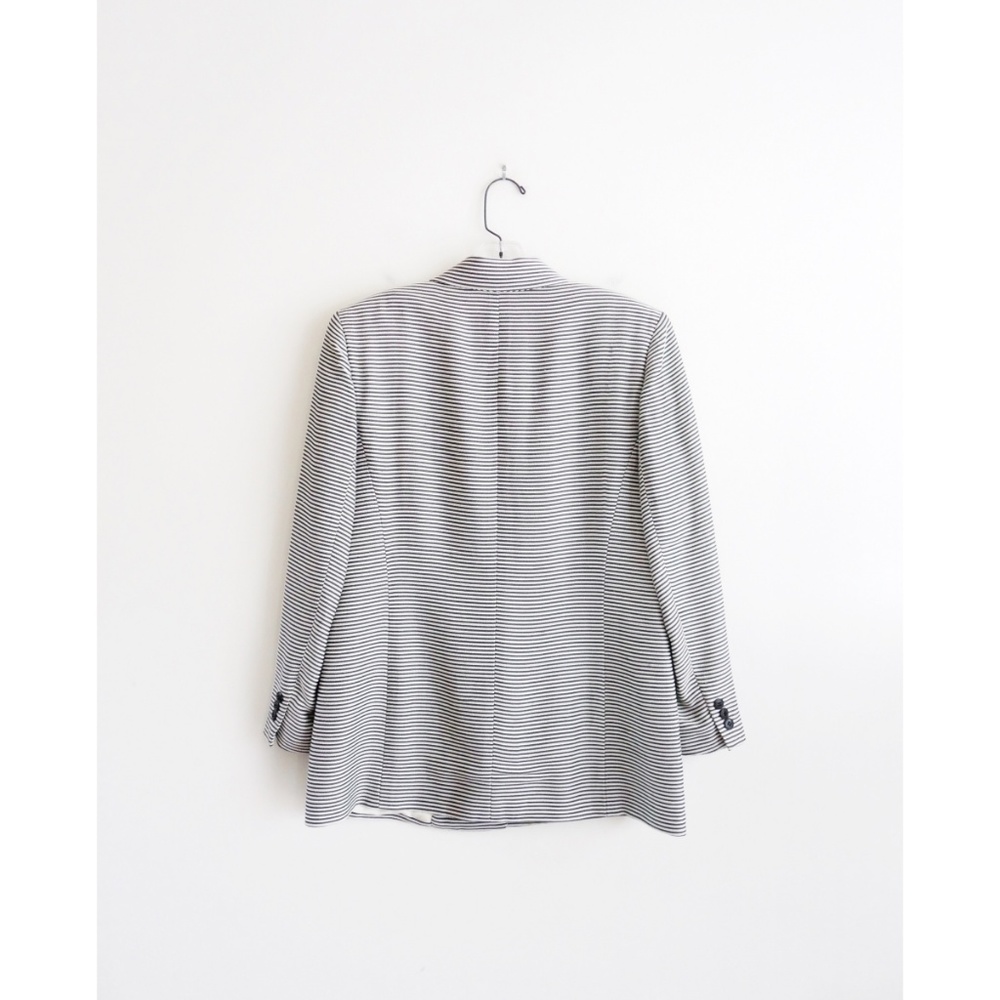 Emanuel Ungaro White Grey Striped Blazer sz 6 - Picture 2 of 3